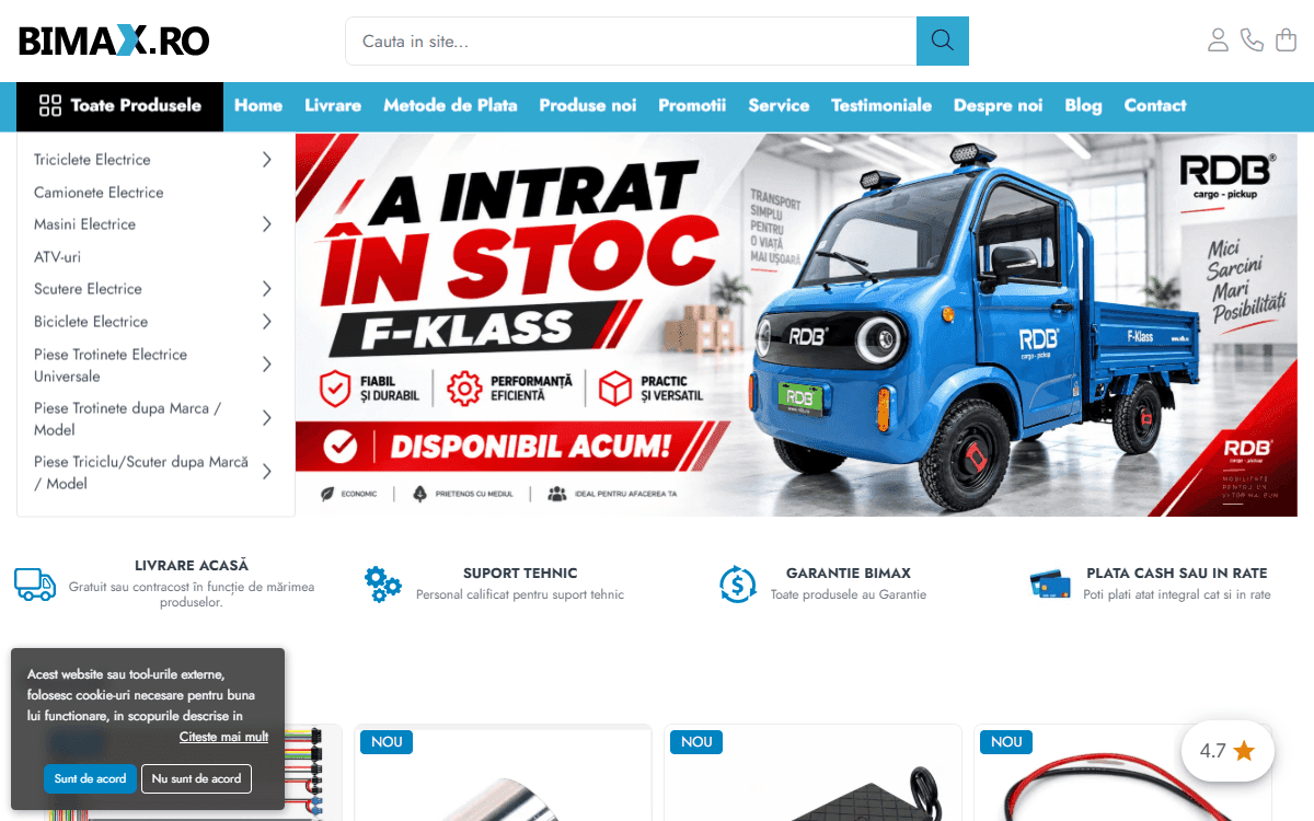 Site-ul clientului Bimax