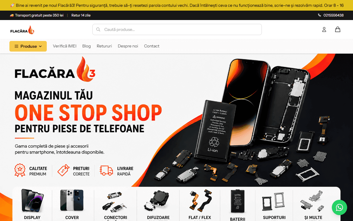 Site-ul clientului Flacăra3