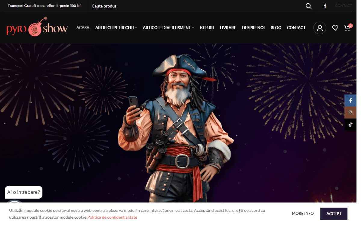 Site-ul clientului Pyroshow